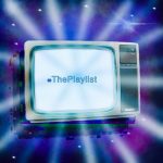 Artwork for this episode. It features an old CRT TV with "#ThePlaylist" on the screen, and rays of light coming from it.