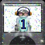 Artwork for this week's show. It features my face (kind of) as a robot atop a celebration cake that has a big number one on it.