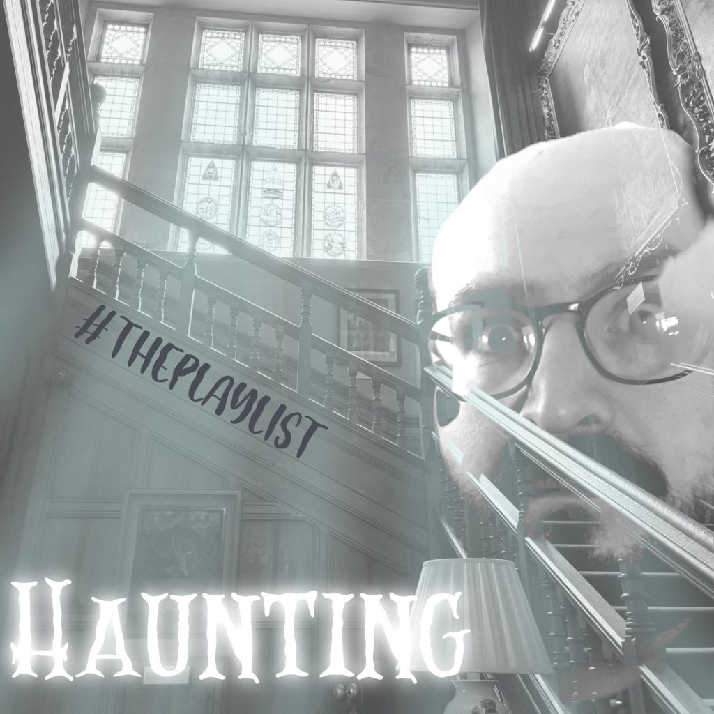 The artwork for this week's show.

It features an image of my massive, ghostly head, hovering over the stairway of an old stately home.