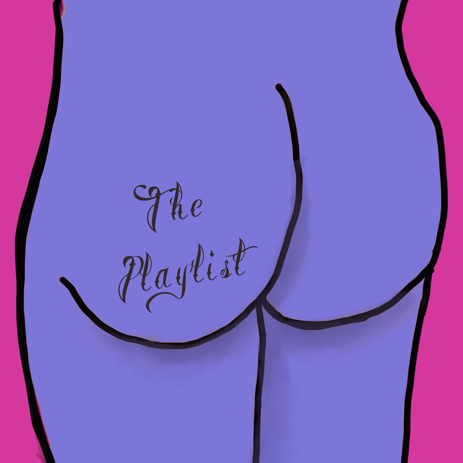 The artwork for this week's episode. It's a purple butt, with "The Playlist" tattooed on it in fancy script.