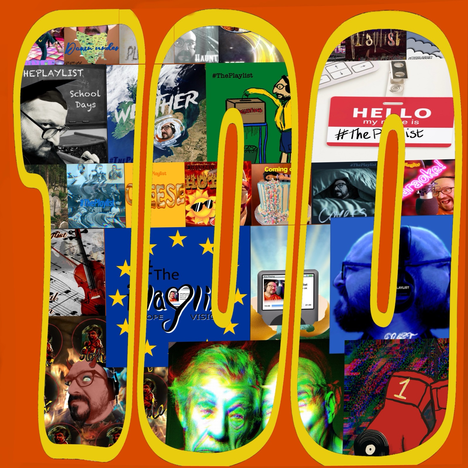 This week's show art, courtesy of Troggie. It's the number 100, with each numeral containing a chunk of various artworks from previous episodes.